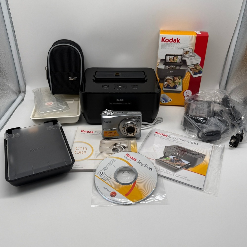 Kodak EasyShare C813 Digital Camera G610 Printer Dock Bundle Silver 8.2MP